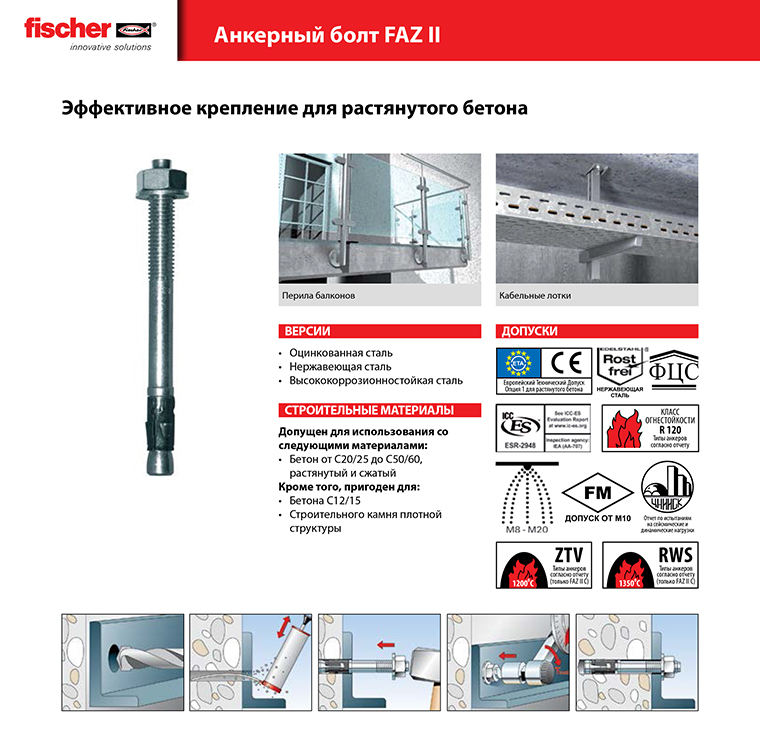 Анкерный болт fischer faz