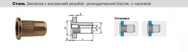 Чертеж гайка заклепка