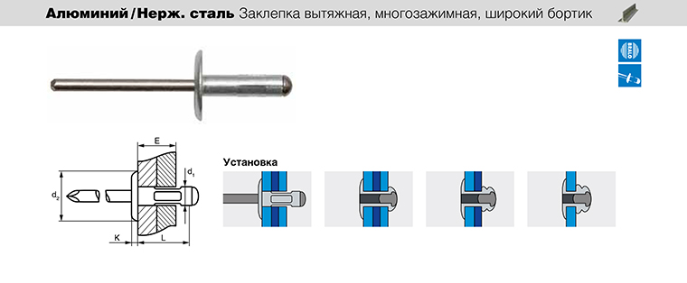 Заклепка вытяжная чертеж